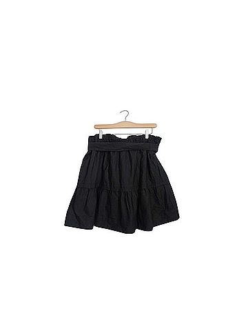 Anthropologie BLACK TIERED ELASTIC WAIST MINI Casual Skirt (view 2)