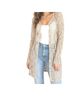 Mystree 100% Lace Tan Silver Long Sleeve Button-Down Shirt Size S - photo 1