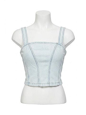 Hidden Jeans Abby Bustier Top in Light Wash (view 1)
