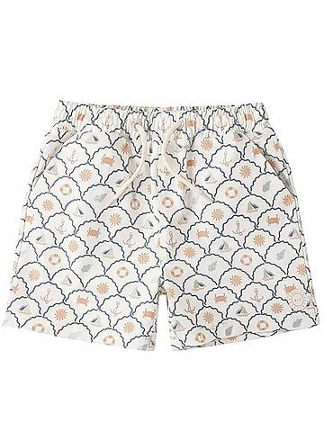 Rylee + Cru Kid's Nautical Boardshort in Ivory (view 1)