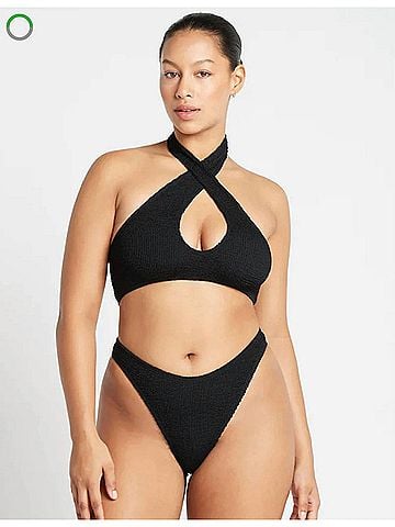 Bond-Eye Australia Carmen Crop Bikini Top in Black Eco (view 2)