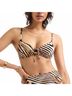 Vitamin A Animal Print Brown Ada Underwire Bikini Top in Shell Stripe Size M - photo 2