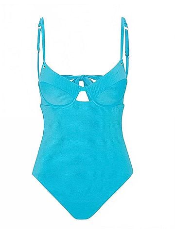 Trina Turk Ripple Ribunderwire Braone Piece Swimsuit in Atmosphere (view 1)