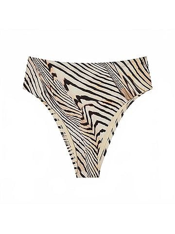 Vitamin A Barcelona High Waist Bikini Bottom in Shell Stripe (view 1)
