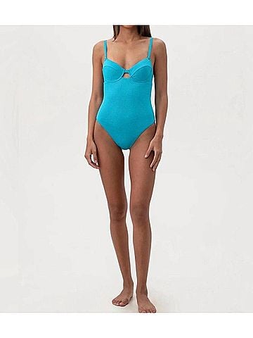 Trina Turk Ripple Ribunderwire Braone Piece Swimsuit in Atmosphere (view 2)