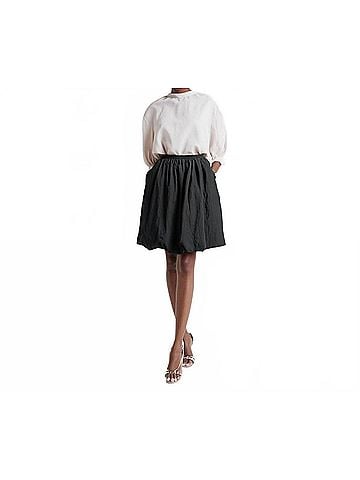Naked Zebra Bubble Skirt With Elastic Waistband in Black (view 2)