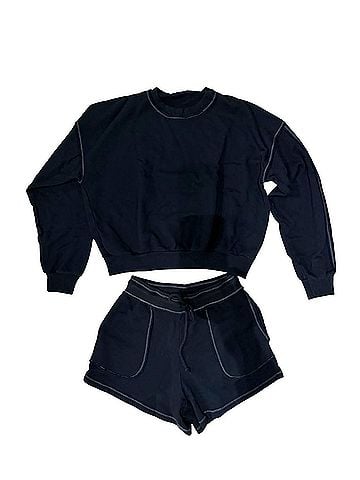 Project Social T Women's Contrast Stitch Short in Black (view 2)