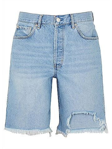 Free People Big Sur Coast Distressed Denim Shorts in Washed Away (view 1)