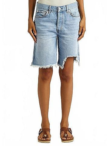 Free People Big Sur Coast Distressed Denim Shorts in Washed Away (view 2)