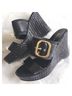 Toscanella Solid Black Gold Sandals Size 8 1/2 - photo 5