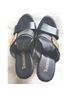 Toscanella Solid Black Gold Sandals Size 8 1/2 - photo 3