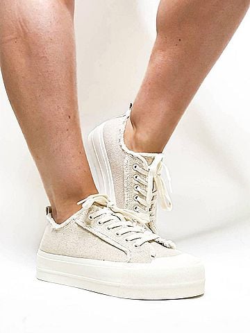 Corkys Women's Could Care Less Canvas Sneakers in Sand (view 2)