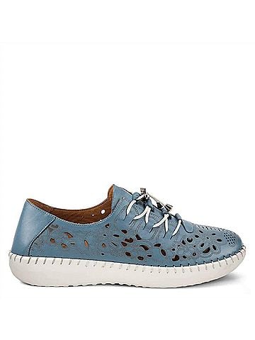 Spring Step Women's Barazza Leather Sneaker in Blue (view 1)
