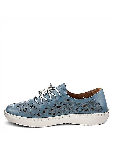 Spring Step Women's Barazza Leather Sneaker in Blue (view 2)