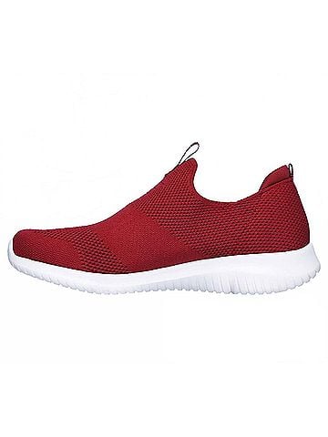 Skechers Women's Ultra Flex First Take Slip On Sneakers in Red (view 2)