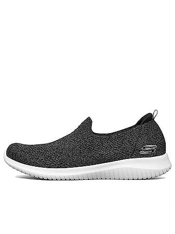 Skechers Women's Ultra Flex Harmonious Slip On Sneakers in Black (view 2)