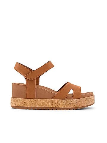 TOMS Women's Alana Open Toe Wedge Sandals in Brown (view 1)