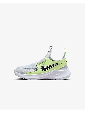 Nike Kid's Flex Runner 3 Sneakers 4 Mo in Pure Platinum/Black-Barely Volt (view 2)