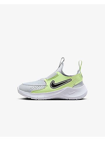 Nike Kid's Flex Runner 3 Sneakers 7 Mo in Pure Platinum/Black-Barely Volt (view 2)