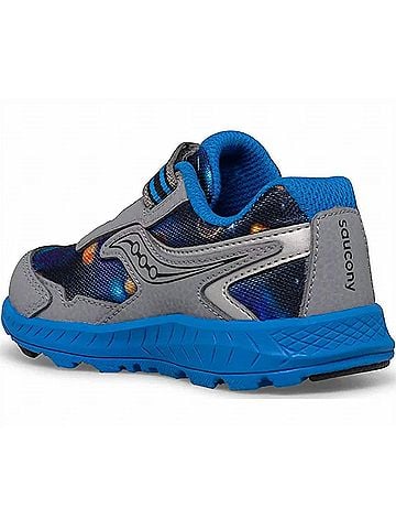Saucony Junior Boy's Ride 10 Shoe 5 Mo in Gray/Blue/Space (view 2)