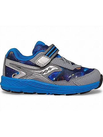 Saucony Junior Boy's Ride 10 Shoe 8 Mo in Gray/Blue/Space (view 1)