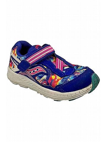 Saucony Junior Girl's Ride 10 Shoe 5 Mo in Blue/Swirl (view 1)