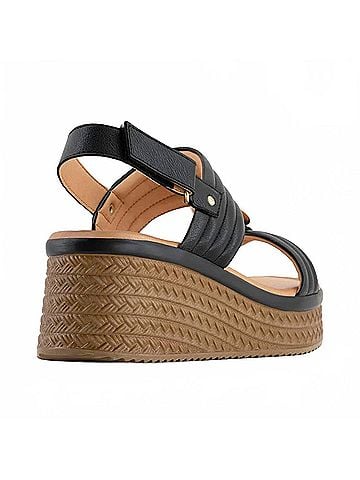 Andrea Women's Sling-Back Wedge Sandal in Black (view 2)