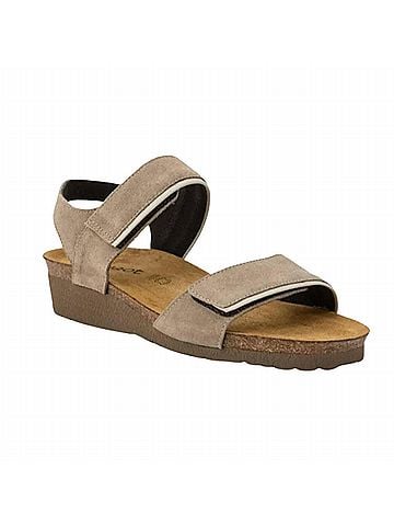 Naot Women's Aisha Sandal in Almond Suede / Soft Ivory Leather (view 2)