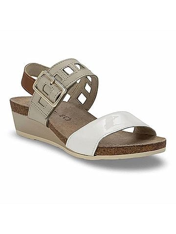 Naot Women's Dynasty Sandal in Porcelain/Soft Ivory/Latte Brown (view 2)
