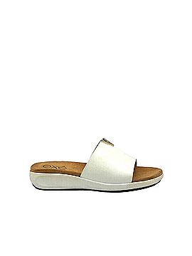 exe Women's Low Wedge Mule in White (view 1)