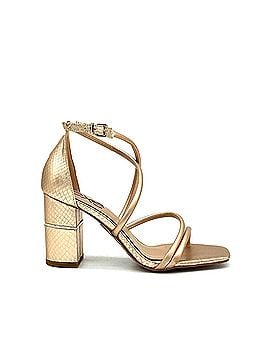 exe Women's Strappy Cross-Strap Block Heel Sandal in Champagne (view 2)