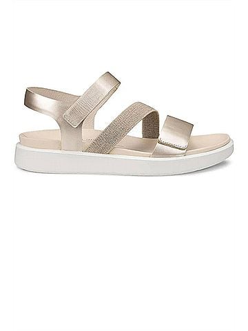 Ecco Women's Flowt 2-Strap Sandal in Pure White Gold (view 1)