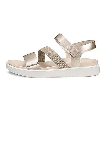 Ecco Women's Flowt 2-Strap Sandal in Pure White Gold (view 2)