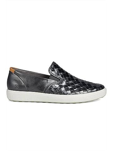 Ecco Women's Soft 7 Woven Slip On Sneaker in Silver Heavy (view 1)