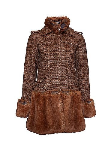 Chanel Chanel tweed coat with imitation fur (view 1)