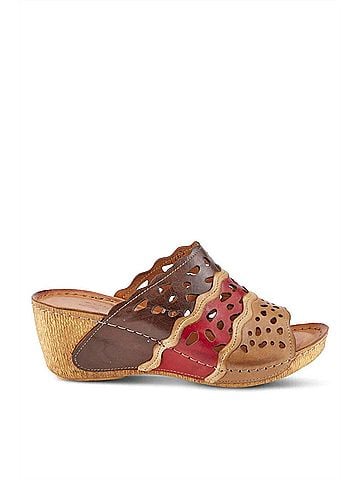 Spring Step Women's Footy Sandal in Brown Multi (view 1)