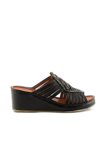 Spring Step Women's Nokiah Wedge Sandal in Black (view 1)