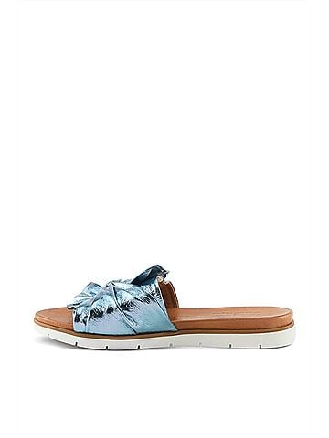Spring Step Women's Lavona Slide Sandal in Blue Metallic (view 2)