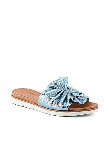 Spring Step Women's Lavona Slide Sandal in Blue Metallic (view 1)