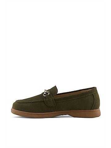 Spring Step Women's Marlyn Loafer in Olive Suede (view 2)
