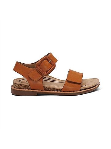 Aetrex Women's Claire Quarter Strap Sandal in Cognac (view 1)
