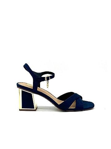 exe Women's Mina-190 Cross-Strap Block Heel Sandal in Navy (view 1)