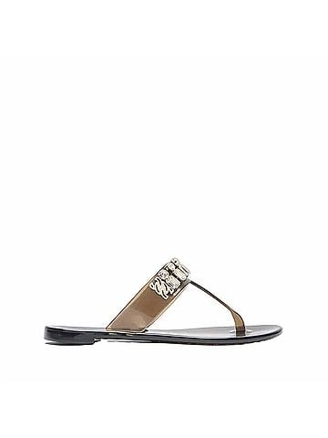Casadei Women's Crystal Embellished Jelly Sandals in Black (view 1)
