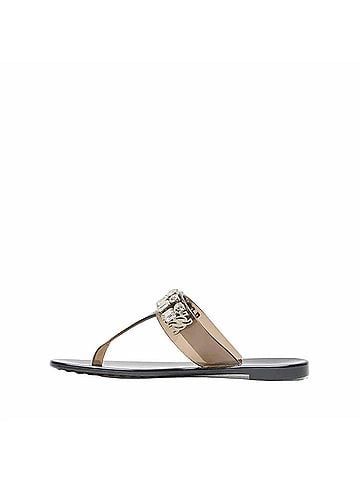 Casadei Women's Crystal Embellished Jelly Sandals in Black (view 2)