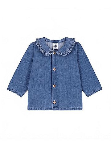 Petit Bateau Lightweight Denim Blouse in Blue (view 1)