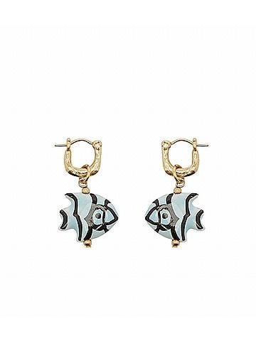 ALEMAIS Women's Calypso Ceramic Fish Earring in Gold (view 1)