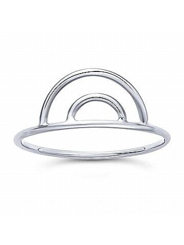 Cleo Women's Double Arch Ring in Silver (view 1)
