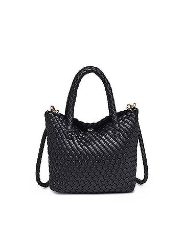 Moda Luxe Women's Leanna Woven Crossbody Bag in Black (view 1)