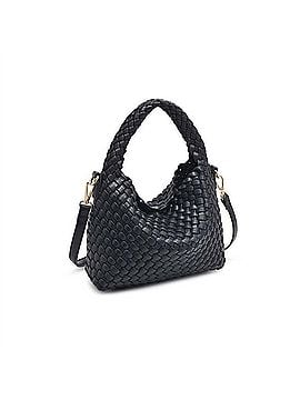 Moda Luxe Woven Vegan Leather Crossbody Bag in Black (view 1)