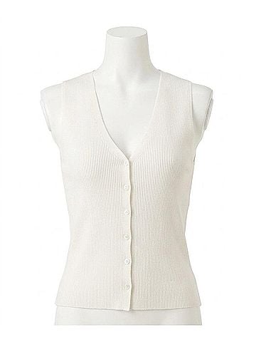 Lucy Paris Eris Knit Vest in White (view 1)